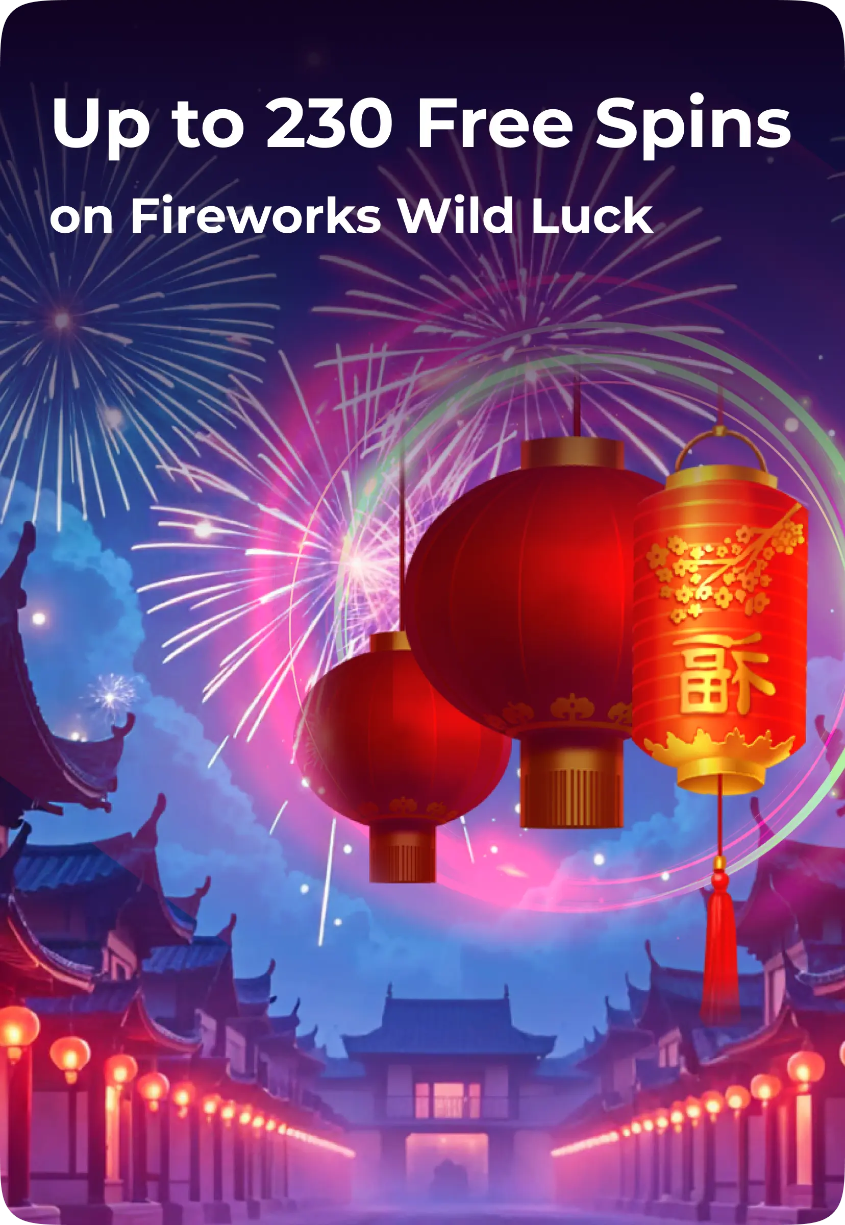 [Winport] Up to 230 Free Spins on Fireworks Wild Luck (all)